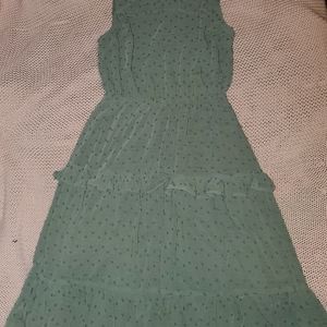 Monteau sage green midi fit and flare dress